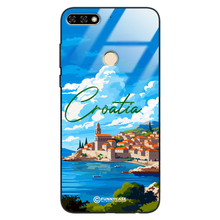 Etui Black Case Glass do HUAWEI HONOR 7A SUMMER PARADISE ST_PAR107