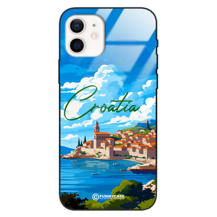 Etui Black Case Glass do IPHONE 12 SUMMER PARADISE ST_PAR107