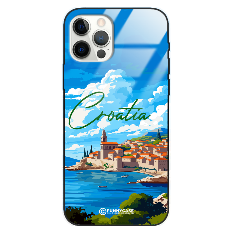 Etui Black Case Glass do IPHONE 12 PRO SUMMER PARADISE ST_PAR107