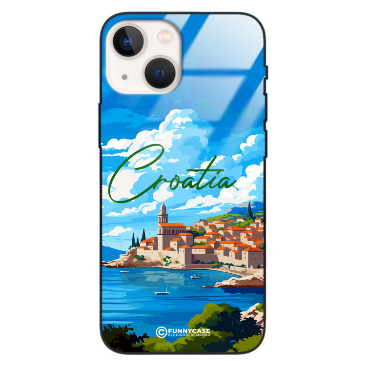 Etui Black Case Glass do IPHONE 13 MINI SUMMER PARADISE ST_PAR107