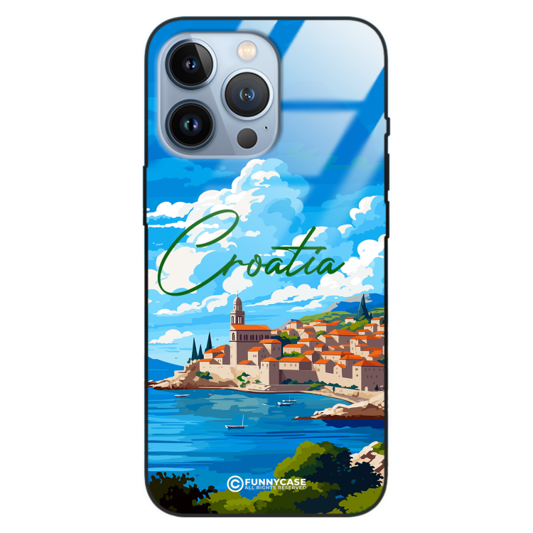 Etui Black Case Glass do IPHONE 13 PRO SUMMER PARADISE ST_PAR107