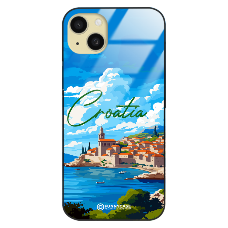 Etui Black Case Glass do IPHONE 15 PLUS SUMMER PARADISE ST_PAR107