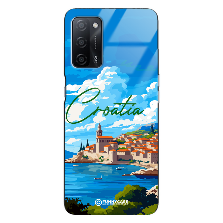 Etui Black Case Glass do OPPO A55 SUMMER PARADISE ST_PAR107