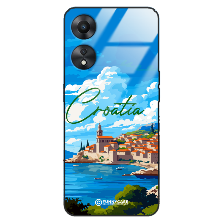 Etui Black Case Glass do OPPO A58 5G SUMMER PARADISE ST_PAR107