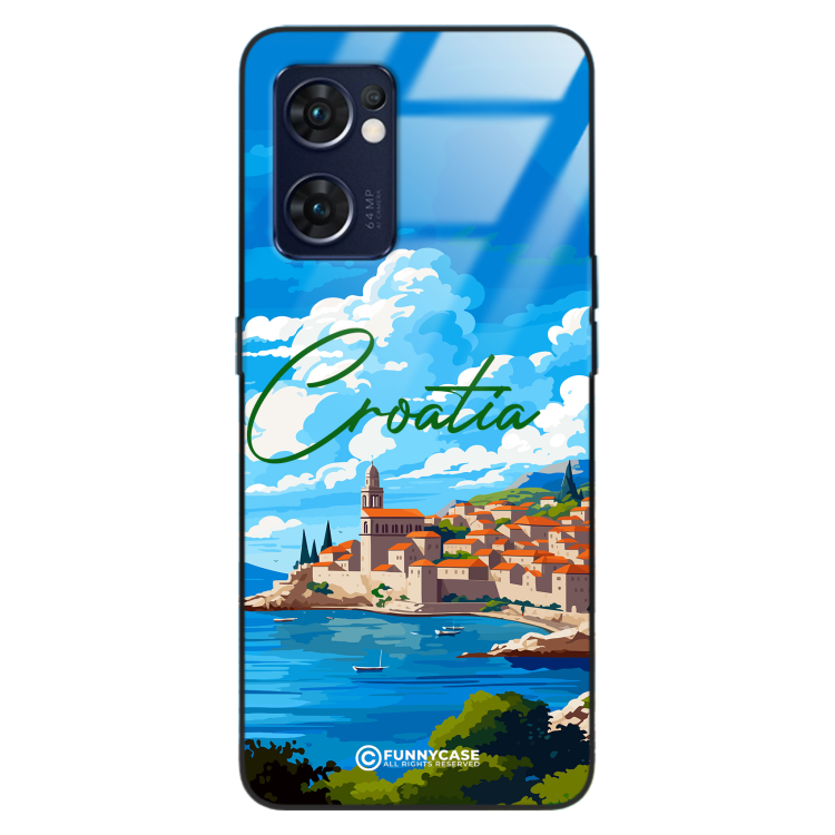 Etui Black Case Glass do OPPO RENO 7 5G SUMMER PARADISE ST_PAR107