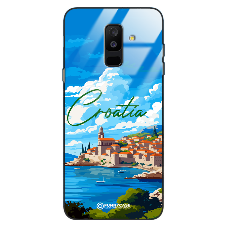 Etui Black Case Glass do SAMSUNG A6 PLUS 2018 SUMMER PARADISE ST_PAR107