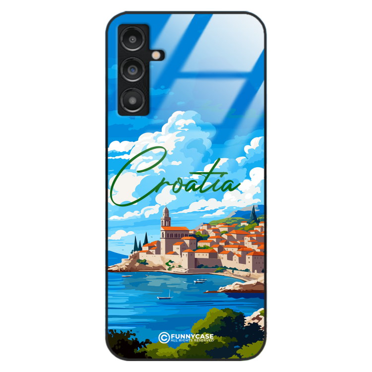 Etui Black Case Glass do SAMSUNG A14 5G SUMMER PARADISE ST_PAR107