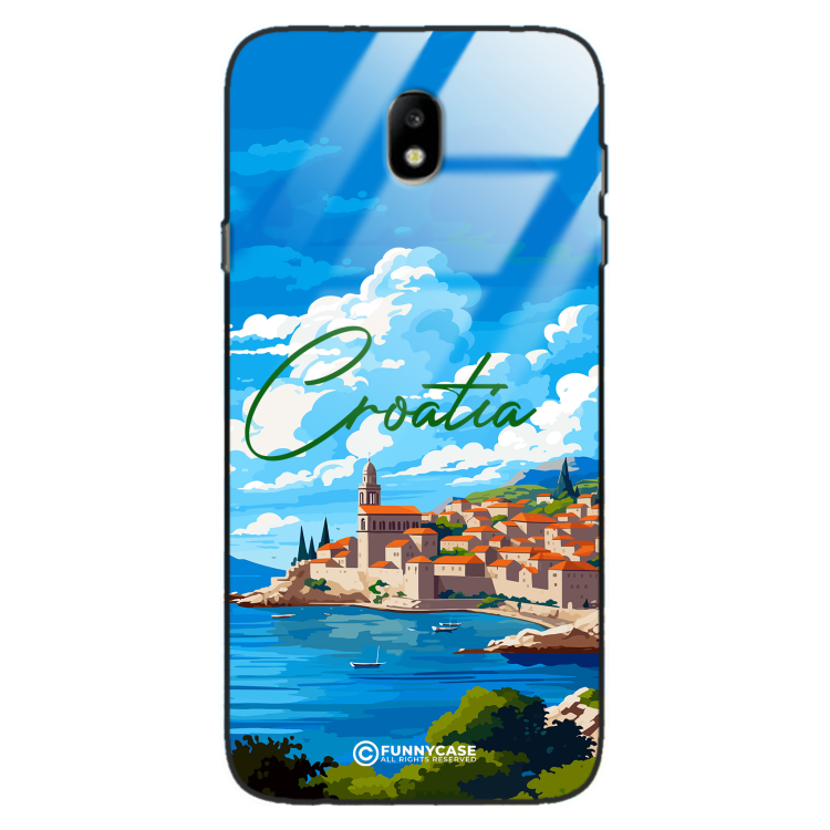 Etui Black Case Glass do SAMSUNG GALAXY J7 2017 EU SUMMER PARADISE ST_PAR107