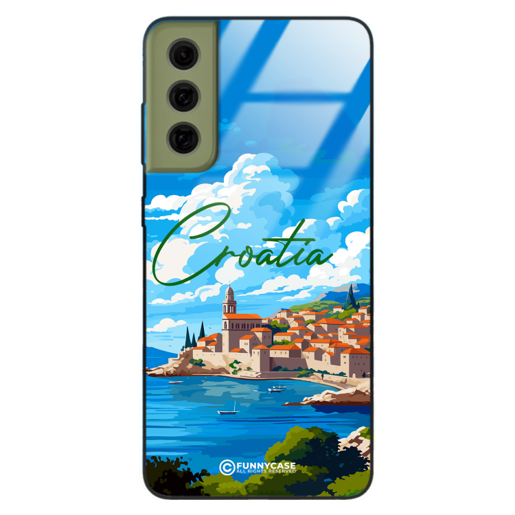 Etui Black Case Glass do SAMSUNG GALAXY S21 FE SUMMER PARADISE ST_PAR107