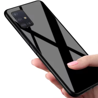 Etui Black Case Glass do Telefonu SAMSUNG A55 5G CZARNY