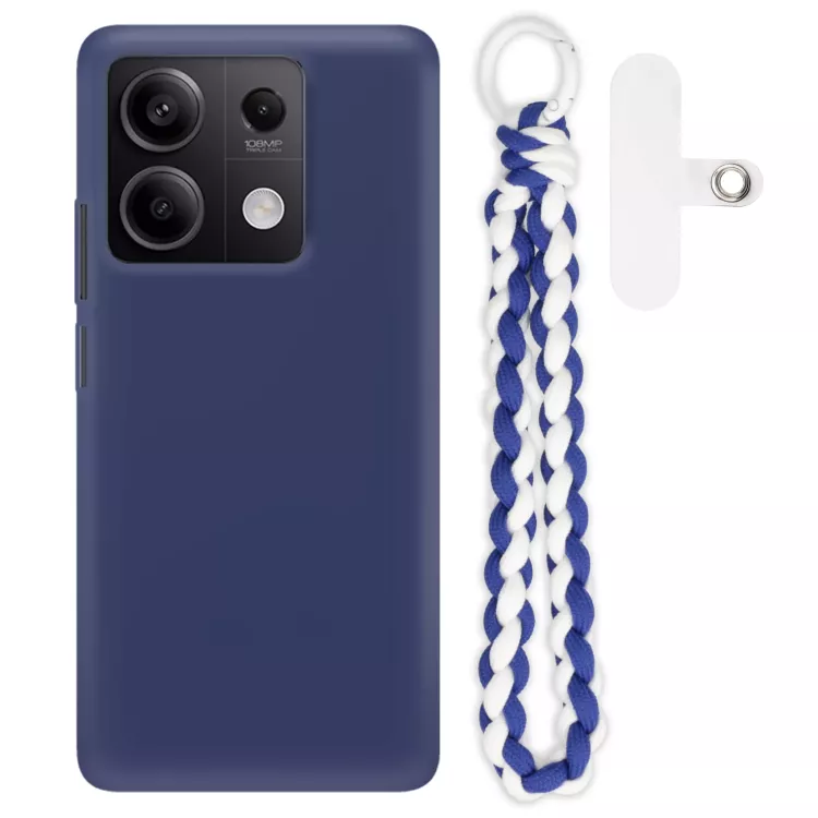 Gumowe Etui ze Sznurkiem i Zawieszką XIAOMI REDMI NOTE 13 5G Warkocz GRANATOWY QUICK 237