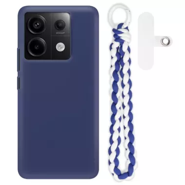 Gumowe Etui ze Sznurkiem i Zawieszką XIAOMI REDMI NOTE 13 PRO 5G Warkocz GRANATOWY QUICK 237