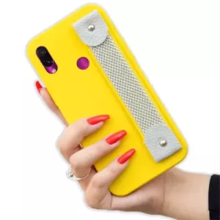 Matowe Etui z Paskiem do Telefonu XIAOMI REDMI NOTE 7 ŻÓŁTY BLINK 258