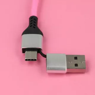 KABEL USB TYP C NA C 1M TĘCZOWY