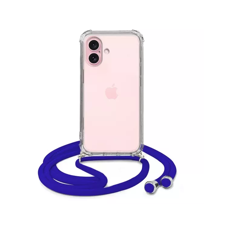 ETUI DO APPLE IPHONE 16 CROSSBODY Granatowy Sznurek Smycz