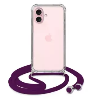 ETUI DO APPLE IPHONE 16 CROSSBODY Śliwkowy Sznurek Smycz