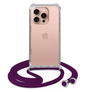 ETUI DO APPLE IPHONE 16 PRO CROSSBODY Śliwkowy Sznurek Smycz