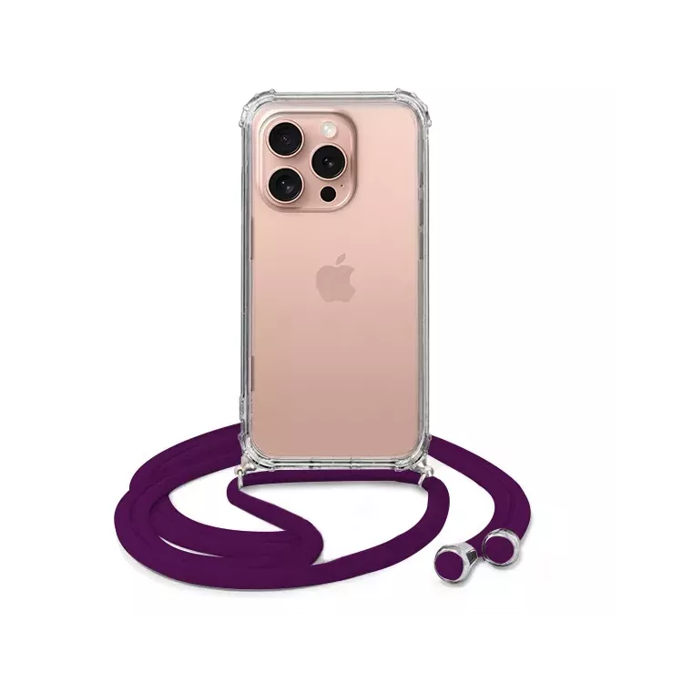 ETUI DO APPLE IPHONE 16 PRO CROSSBODY Śliwkowy Sznurek Smycz