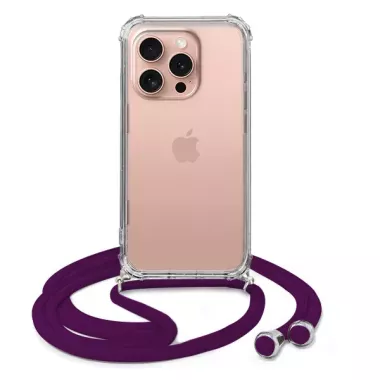 ETUI DO APPLE IPHONE 16 PRO CROSSBODY Śliwkowy Sznurek Smycz