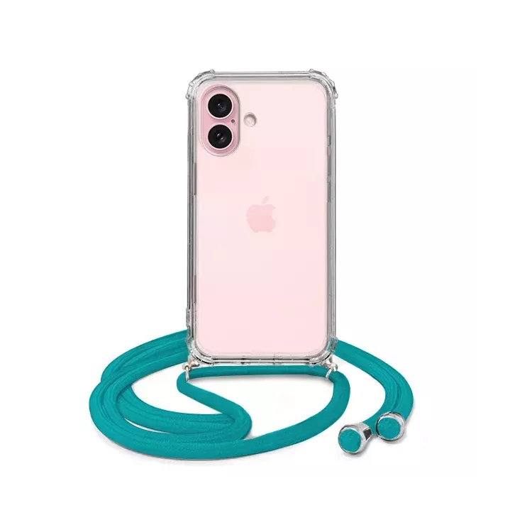 ETUI DO APPLE IPHONE 16 CROSSBODY Turkusowy Sznurek Smycz