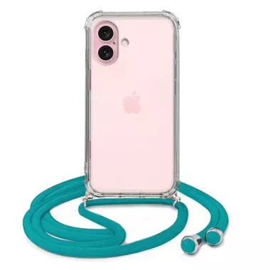 ETUI DO APPLE IPHONE 16 CROSSBODY Turkusowy Sznurek Smycz