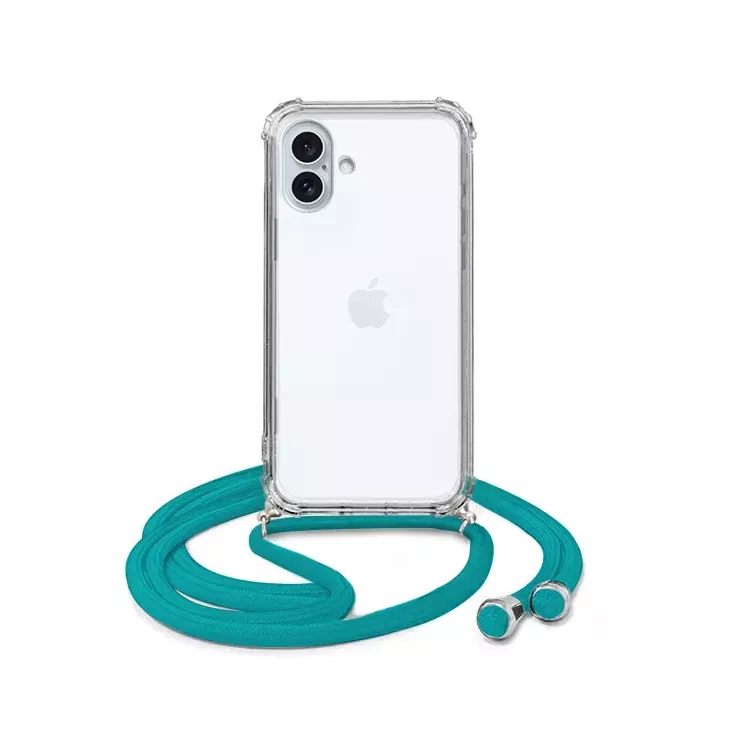 ETUI DO APPLE IPHONE 16 PLUS CROSSBODY Turkusowy Sznurek Smycz