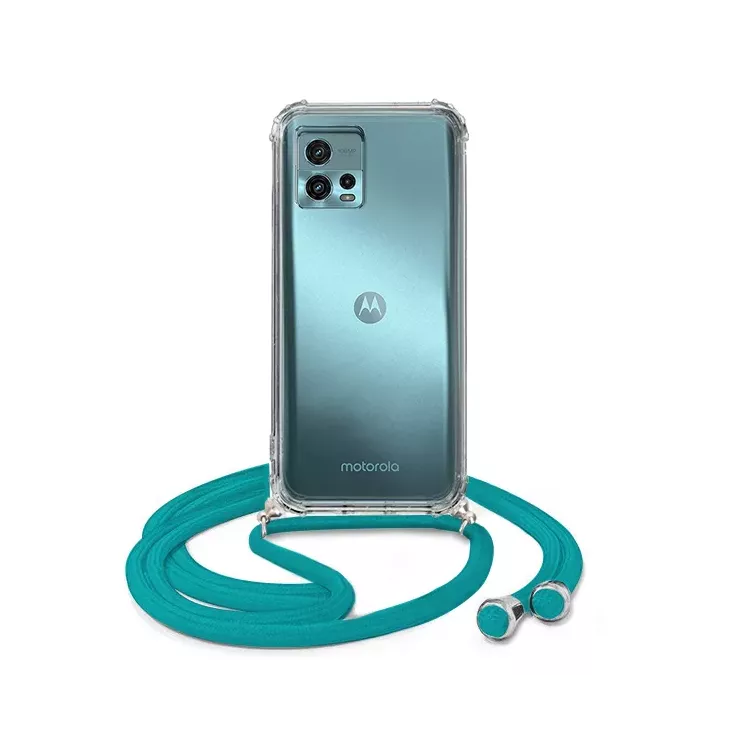 ETUI DO MOTOROLA MOTO G72 CROSSBODY Turkusowy Sznurek Smycz