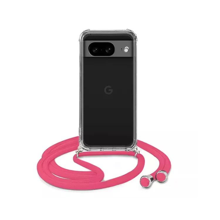 ETUI DO GOOGLE PIXEL 8  CROSSBODY Malinowy Sznurek Smycz