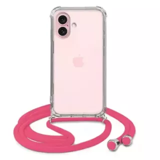 ETUI DO APPLE IPHONE 16 CROSSBODY Malinowy Sznurek Smycz