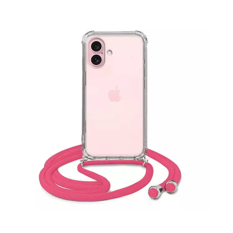 ETUI DO APPLE IPHONE 16 CROSSBODY Malinowy Sznurek Smycz