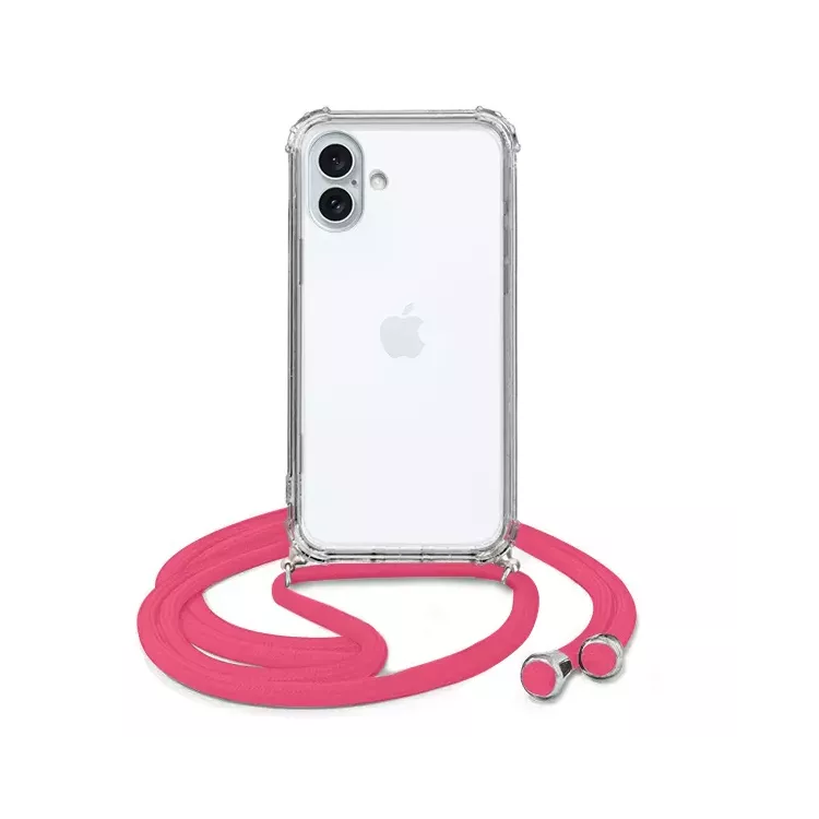 ETUI DO APPLE IPHONE 16 PLUS CROSSBODY Malinowy Sznurek Smycz