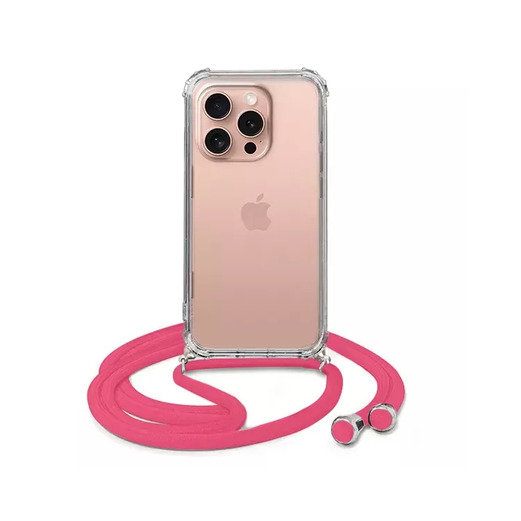 ETUI DO APPLE IPHONE 16 PRO CROSSBODY Malinowy Sznurek Smycz