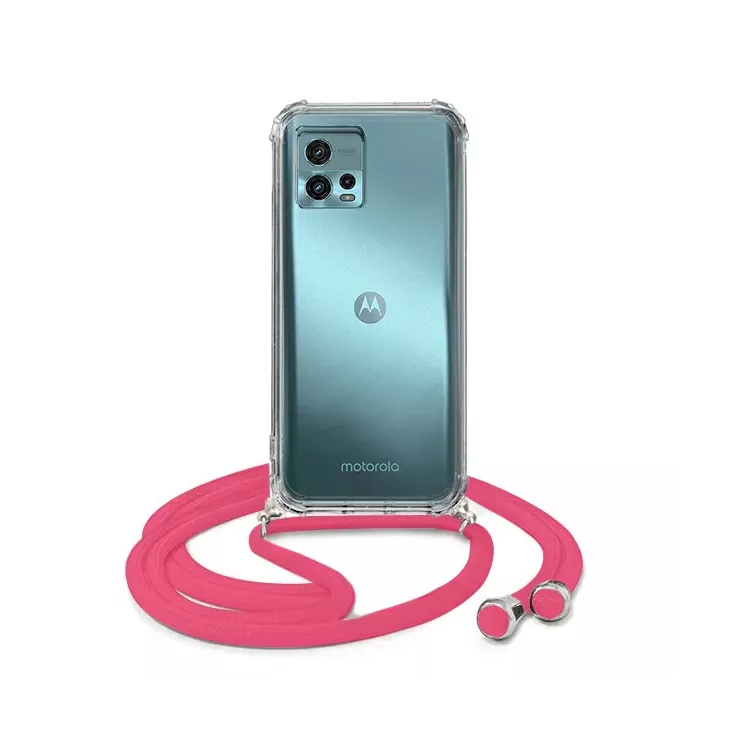 ETUI DO MOTOROLA MOTO G72 CROSSBODY Malinowy Sznurek Smycz