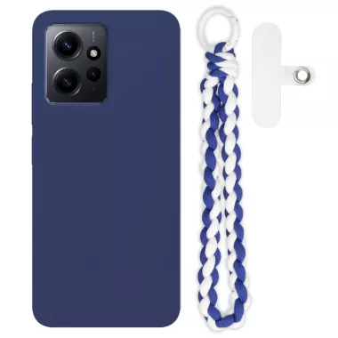 Gumowe Etui ze Sznurkiem i Zawieszką XIAOMI REDMI NOTE 12 4G Warkocz GRANATOWY QUICK 237