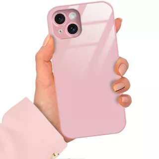 ETUI PINK CASE GLASS APPLE IPHONE 15 ST_COL103