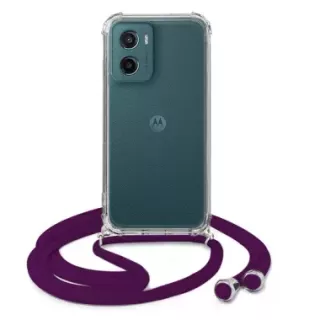 ETUI CROSSBODY NA TELEFON MOTOROLA MOTO G05 ŚLIWKOWY Sznurek Smycz