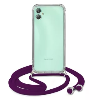 ETUI CROSSBODY NA TELEFON SAMSUNG GALAXY M05 5G ŚLIWKOWY Sznurek Smycz
