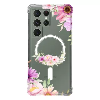 Etui AntiShock MagSafe do SAMSUNG GALAXY S23 ULTRA Kwiatowe RAL101