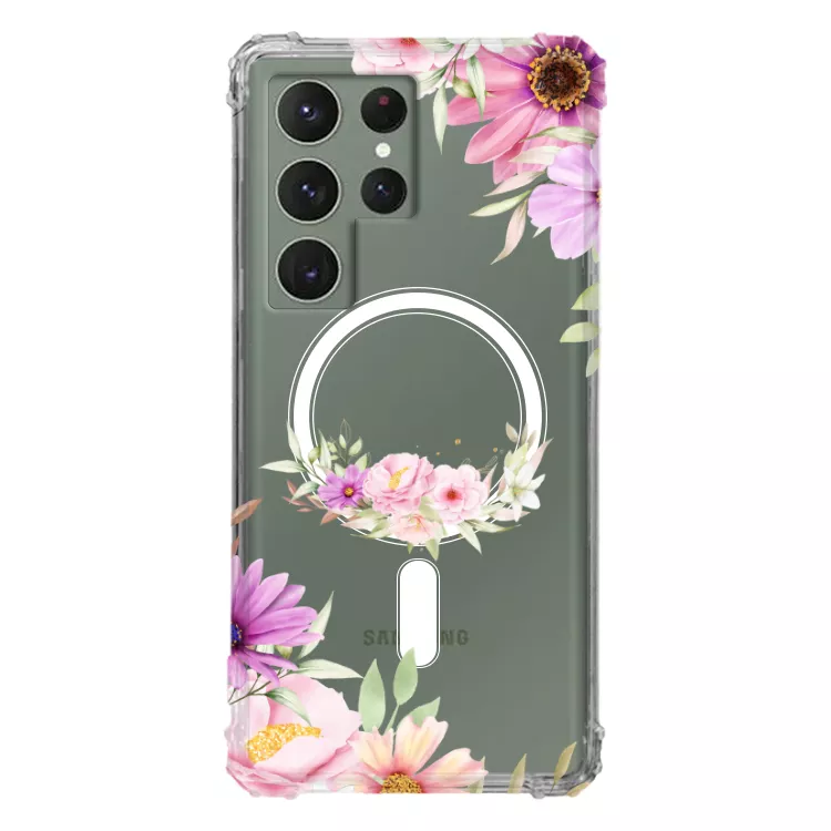 Etui AntiShock MagSafe do SAMSUNG GALAXY S23 ULTRA Kwiatowe RAL101