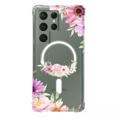 Etui AntiShock MagSafe do SAMSUNG GALAXY S23 ULTRA Kwiatowe RAL101