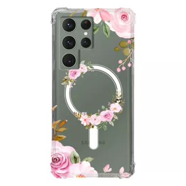 Etui AntiShock MagSafe do SAMSUNG GALAXY S23 ULTRA Kwiatowe RAL106