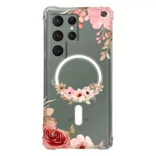 Etui AntiShock MagSafe do SAMSUNG GALAXY S23 ULTRA Kwiatowe RAL110