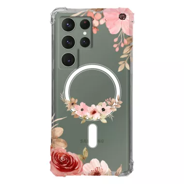 Etui AntiShock MagSafe do SAMSUNG GALAXY S23 ULTRA Kwiatowe RAL110