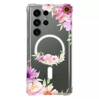 Etui AntiShock MagSafe do SAMSUNG GALAXY S24 ULTRA Kwiatowe RAL101