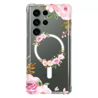 Etui AntiShock MagSafe do SAMSUNG GALAXY S24 ULTRA Kwiatowe RAL106