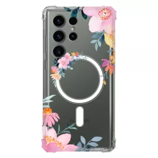 Etui AntiShock MagSafe do SAMSUNG GALAXY S24 ULTRA Kwiatowe RAL109