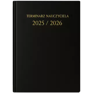 KALENDARZ KSIĄŻKOWY NAUCZYCIELSKI NA 2025/2026 ROK A5 CZARNY