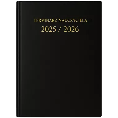 KALENDARZ KSIĄŻKOWY NAUCZYCIELSKI NA 2025/2026 ROK A5 CZARNY
