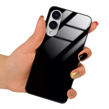 ETUI BLACK CASE GLASS NA TELEFON SAMSUNG S25 EDGE CZARNY