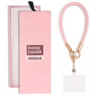 BRELOCZEK CHARM Zawieszka Quick Do Telefonu Kluczy Plecaka Smycz Skóra Różowa